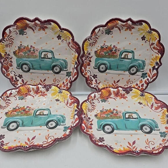 Other - 4 PACKS The Pioneer‎ Woman Pumpkin Dog Truck Paper Plate; 32 Ct.; 11.5"